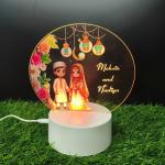 Gugan's Gifts Acrylic Personalized Illusion Photo Lamp – A Customizable lamp with Name, and Date, Perfect for Couples. (Model 3)