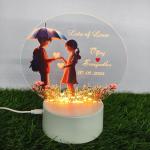Gugan's Gifts Acrylic Personalized Illusion Photo Lamp – A Customizable lamp with Name, and Date, Perfect for Couples. (Model 5)
