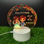 Gugan's Gifts Acrylic Personalized Illusion Photo Lamp – A Customizable lamp with Name, and Date, Perfect for Couples. (Model 7)
