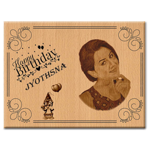 Customized Engraved Wooden Photo Frame | Happy Birthday Gift for Daughter | Friend | Colleague | Sister (4 x 6 Inches)