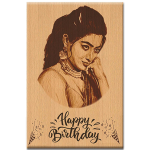 Customized Engraved Wooden Photo Frame Gift for Happy Birthday for Daughter | Friend | Colleague |Girlfriend (6 x 8 Inches)
