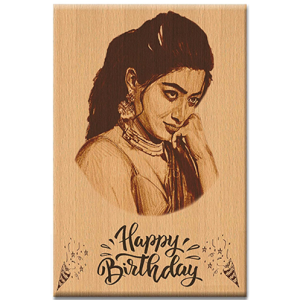 Customized Engraved Wooden Photo Frame Gift for Happy Birthday for Daughter | Friend | Colleague |Girlfriend (6 x 8 Inches)