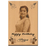 Personalized Engraved Rectangular Wooden Photo Frame | Happy Birthday Gifts for Girlfriend | Wife| Sister| Friend (5 x 7 Inches)