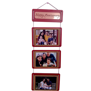 Happy Family Engineered Wood Wall Hanging Photo Frame For Wall & Home Decoration | Size - 24x7 Inch| Best Gift For Family Members, Couple, Husband, Wife, Father, Mother, Brother, Sister