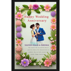 Personalized Wedding Anniversary Engineered Wood Photo Frame With Message For Wall Decoration | 12x8 Inch | Best Gift For Couple, Husband, Wife For Wedding, Anniversary Gift (Design-5)