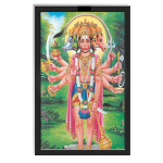Lord Panchmukhi Hanuman Ji God Idol Engineered Wood Photo Frames | For Home Living Room, Wall Mount | Multicolor 13x19 Inches (9726-HANUMAN)