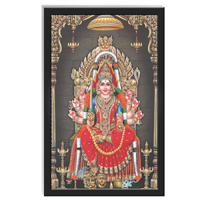 Devi Mari Amman Engineered Wood Photo Frames | Home Living Room Decor, Kumari Amman Bhagavathi Amman Devi Photo | Multicolor 13x19 Inches