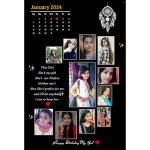 Customized Birthday Month Calendar OR Custom Message Engineered Wood Photo Frames (Black, 12x8 Inch) | Personalised Wall Room and Home Decor Birthday Gift For Wife, Husband, Parents, Friend