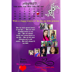 Customized Birthday Month Calendar OR Custom Message Engineered Wood Photo Frames (Purple, 12x8 Inch) | Personalised Wall Room and Home Decor Birthday Gift For Wife, Husband, Parents, Friend