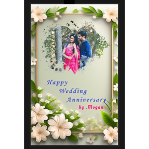 Personalized Wedding Anniversary Engineered Wood Photo Frame With Message For Wall Decoration | 12x8 Inch | Best Gift For Couple, Husband, Wife For Wedding, Anniversary Gift (Design-4)