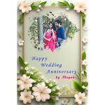 Personalized Wedding Anniversary Engineered Wood Photo Frame With Message For Wall Decoration | 12x8 Inch | Best Gift For Couple, Husband, Wife For Wedding, Anniversary Gift (Design-4)