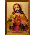 Lord Jesus Christ Engineered Wood Photo Frames For Worship | Color - Gold (13x9 Inch) | Landscape Wall Decoration Photo Frame For Home, Living Room | Suitable For Wall Mount