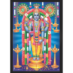 Lord Vishnu/Narayan Religious Engineered Wood Photo Frame (13x9 Inches) | For Worship/Pooja Room/Temple, House Warming Gift Wall Mount | Ready to Hang Idol Photo Frame Decorative Gift