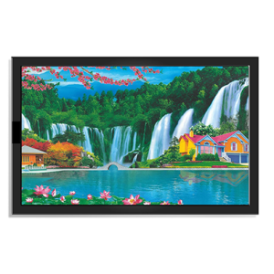Rajasthani Village Framed Engineered Wood Photo Frames | Village Wall Scenery for Living Room, Home Decor, Bedroom, Office. | Multicolor 13x19 Inches (4-63-Nature)