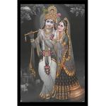 Lord Krishna Radha Religious Engineered Wood Multicolor Photo Frame | Size - 13x19 Inch | Radha Krishna Wall Mount Photo Frame For Worship, Pooja Room, Temple, House Warming Gift (Design-1)