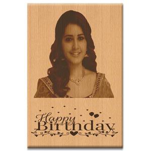 Gifts Customized Engraved Wooden Photo Frame Happy Birthday Gift for Happy Birthday for Wife | Girlfriend | Sister | Mother| Friend (8 x 12 Inches)