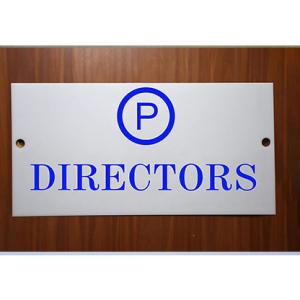 Milk White Acrylic With Vinyl| Parking Signs with Self Adhesive Signboard Signage for Office, Hospitals, Colleges, Supermarket | (12 X 6 Inches) (Directors)