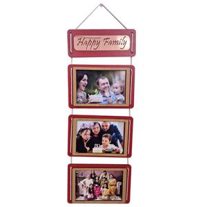 Happy Family Engineered Wood Wall Hanging Photo Frame For Wall & Home Decoration | Size - 24x7 Inch| Best Gift For Family Members, Couple, Husband, Wife, Father, Mother, Brother, Sister
