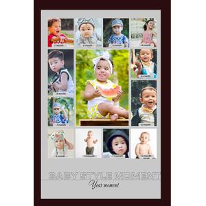 Customized Collage Photo Frames for Wall, Personalised Photo Frame for Birthday, Anniversary, Wedding Gift (12 x 8 Inches, Design 03)