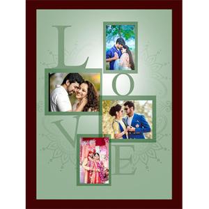 Customized Collage Photo Frames for Wall, Personalised Photo Frame for Birthday, Anniversary, Wedding Gift (12 x 8 Inches, Design 04)