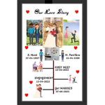 Customized Collage Photo Frames for Wall, Personalised Photo Frame for Birthday, Anniversary, Wedding Gift (12 x 8 Inches, Design 05)