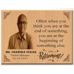 Gugan's Gifts Personalized Wooden Photo Plaque with Photo – Happy Retirement Life Gift for Father | Uncle | Teacher | Boss (12 X 8 Inches) Tabletop