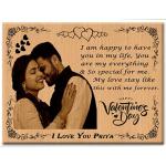 Customized Engraved Wooden Photo Frame Valentine Gift for Wife | Girlfriend |Husband (8 x 6 Inches)