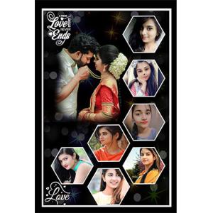 Personalised Collage Photo Frames For Wall Decoration & Table Top (12x18 Inch) | Personalised Engineered Wood Photo Frame For Birthday, Anniversary, Wedding Gift, Bedroom, Living Room -D3