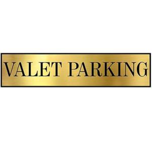 Parking Signs with Self Adhesive Signboard Signage for Office, Hospitals, Colleges, Supermarket | Laser Engraved Acrylic Sheet (12 X 4 Inches) (Valet Parking, Gold)