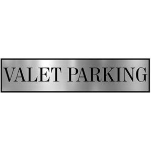 Parking Signs with Self Adhesive Signboard Signage for Office, Hospitals, Colleges, Supermarket | Laser Engraved Acrylic Sheet (12 X 4 Inches) (Valet Parking, Silver)