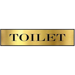 Toilet Sign Board For Restroom Toilet Washroom With Gold Acrylic | Signage for Office, Hospitals, Colleges, and Supermarket | Engraved Gold Acrylic Sheet 12 X 3 Inches