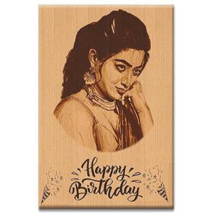 Customized Engraved Wooden Photo Frame Gift for Happy Birthday for Daughter | Friend | Colleague |Girlfriend (6 x 8 Inches)